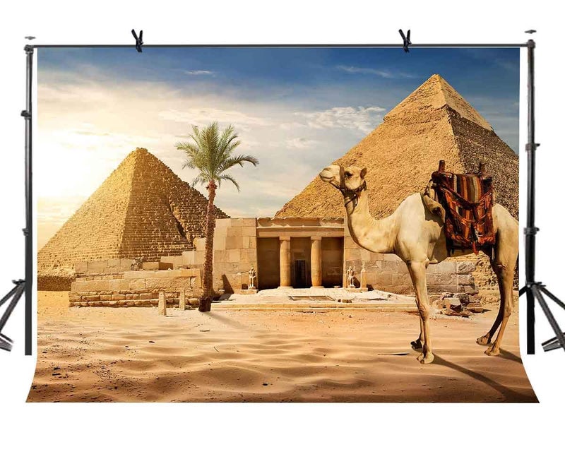 LYLYCTY خلفية هرمية قديمة الحضارة المصرية 7x5 قدم مع جمل لالتقاط الصور LYLYCTY - Image 1